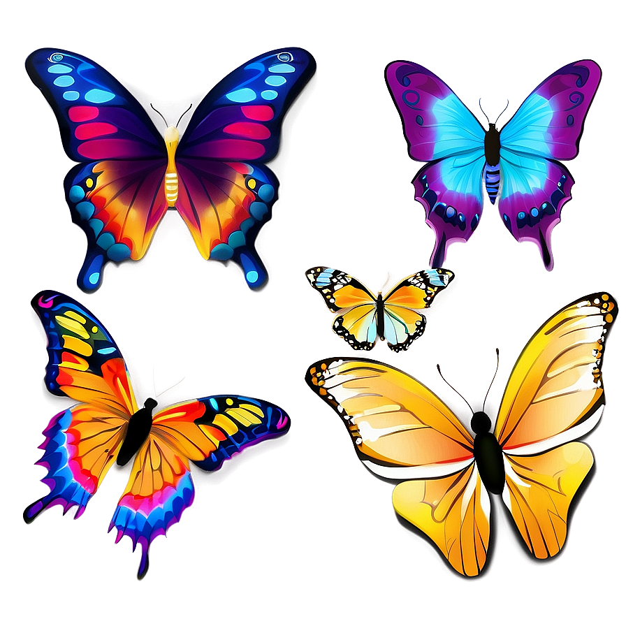 Fancy Butterfly Outline Png Ieq43 PNG Image