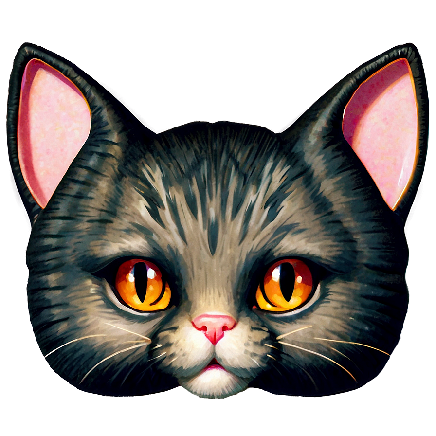 Fancy Cat Ear Drawing Png Caa PNG Image