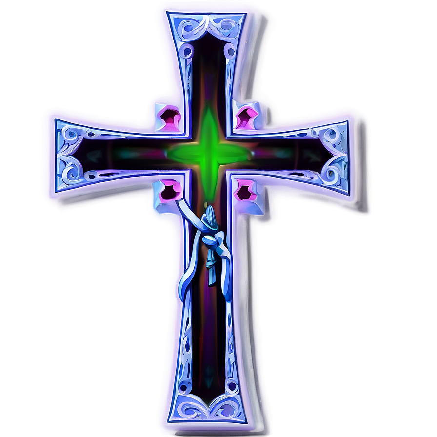 Fancy Cross Outline Png Gtf PNG Image