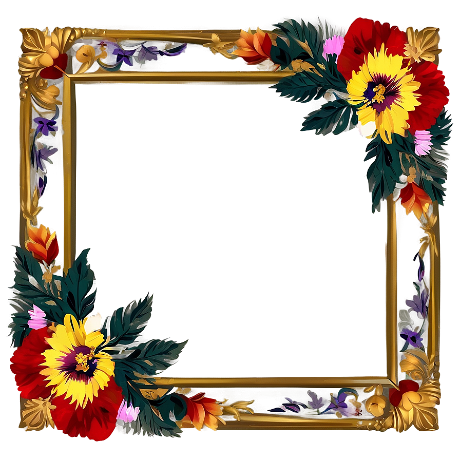 Fancy Frame With Flowers Png Cqp99 PNG Image