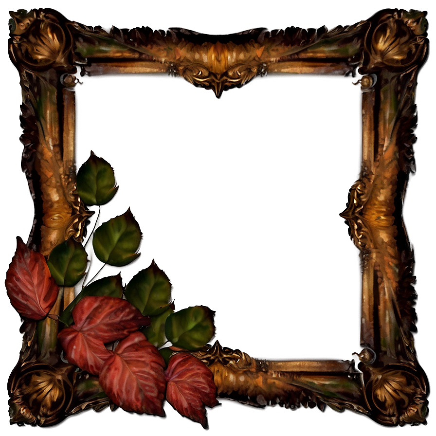 Fancy Frame With Leaves Png 88 PNG Image