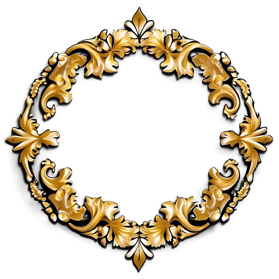 Fancy Golden Circular Border Png Brl15 PNG Image