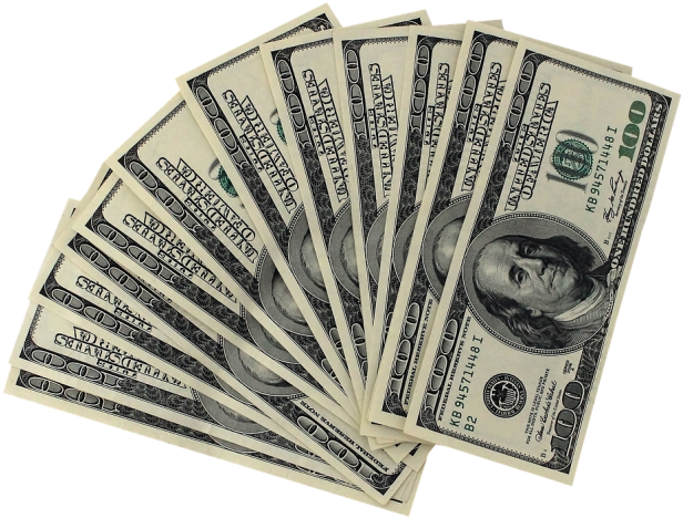 Fanof U S Hundred Dollar Bills PNG Image