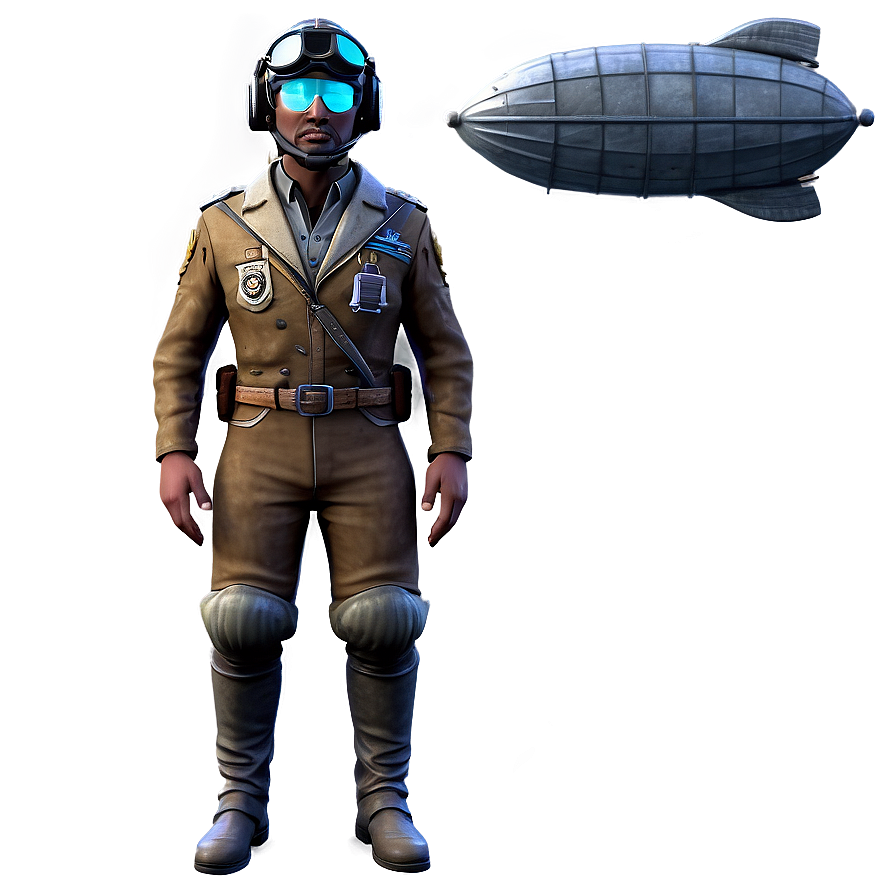 Fantasy Airship Pilot Png 06252024 PNG Image