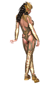 Fantasy Armored Female Character PNG Image