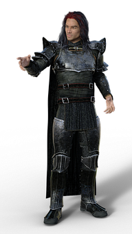 Fantasy Armored Warrior Extended Hand PNG Image