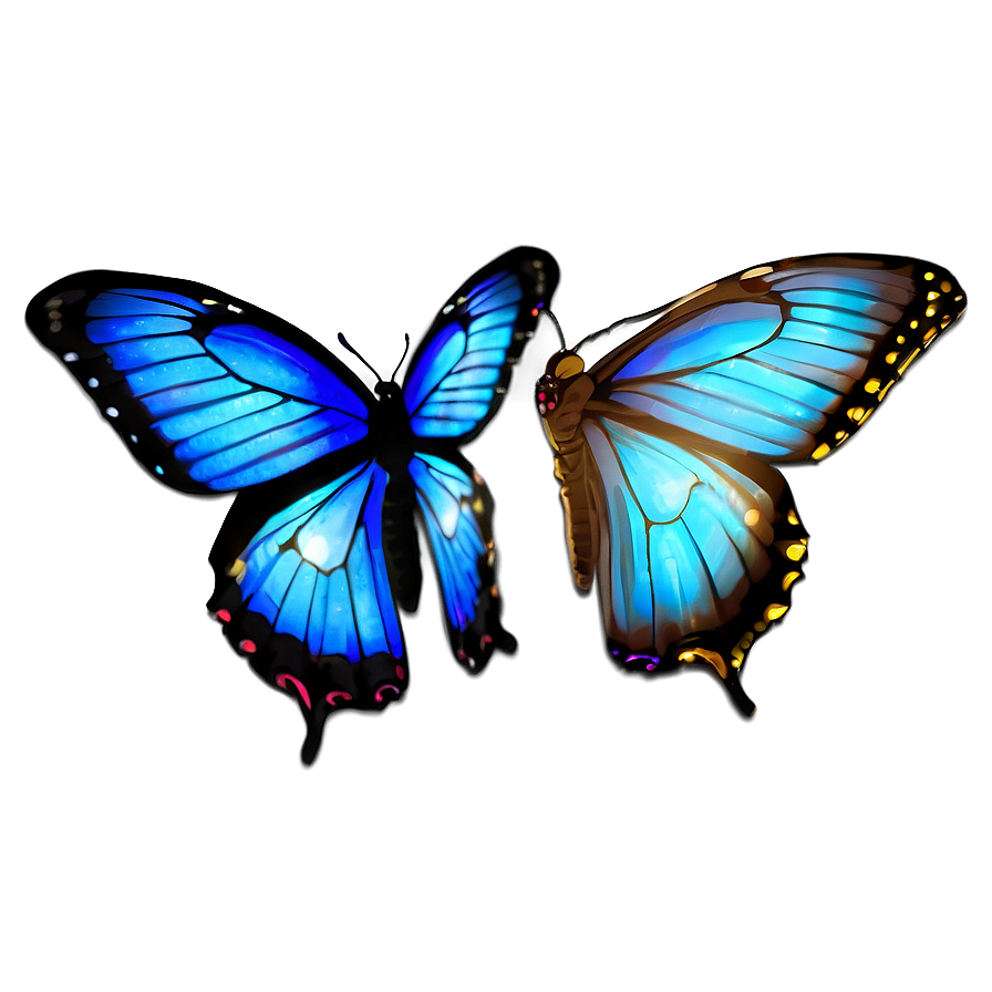 Fantasy Blue Butterflies Png 06132024 PNG Image