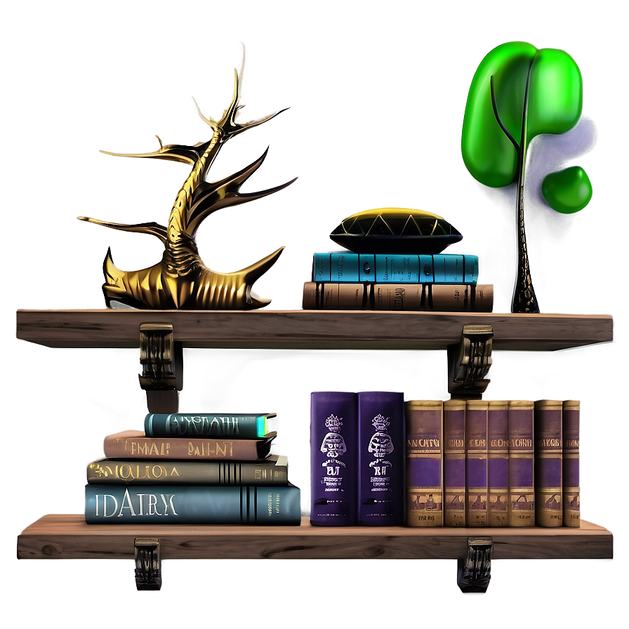 Fantasy Books On Shelf Png Khd71 PNG Image