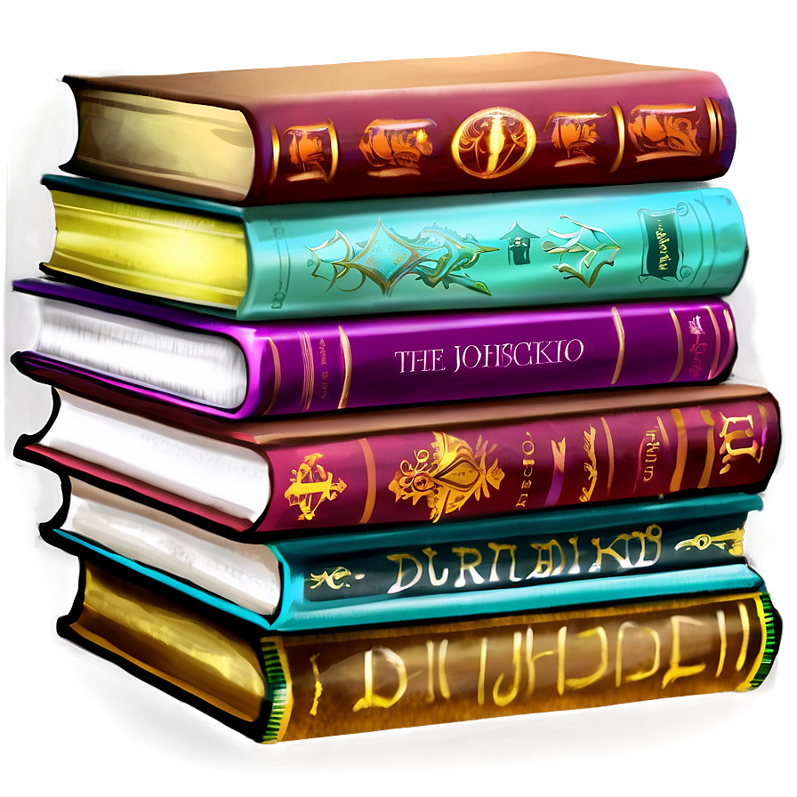 Fantasy Books Pile Png Foq PNG Image