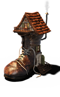 Fantasy Boot House Illustration PNG Image