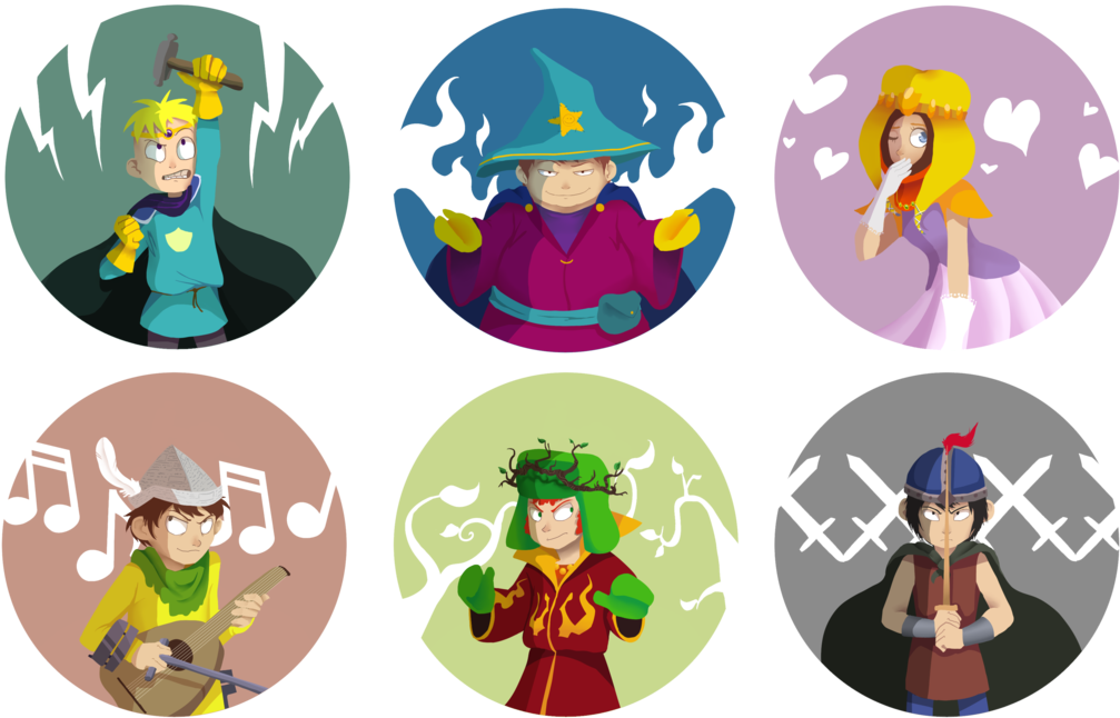 Fantasy Character Collage PNG Image