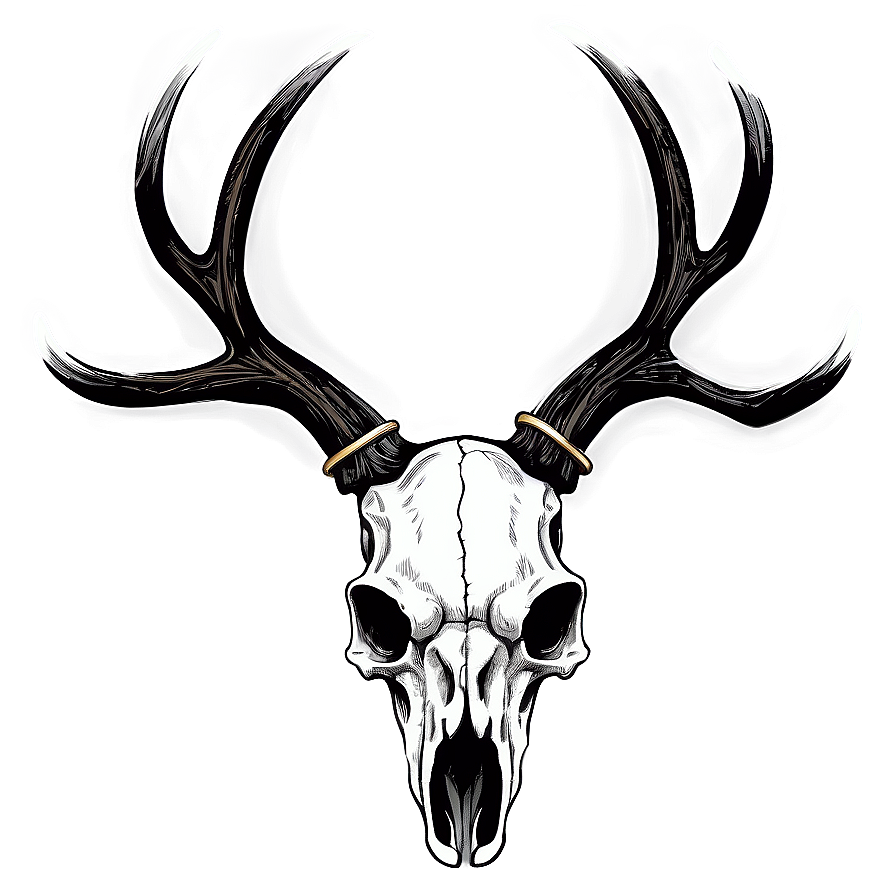 Fantasy Deer Skull With Horns Png Kjf PNG Image