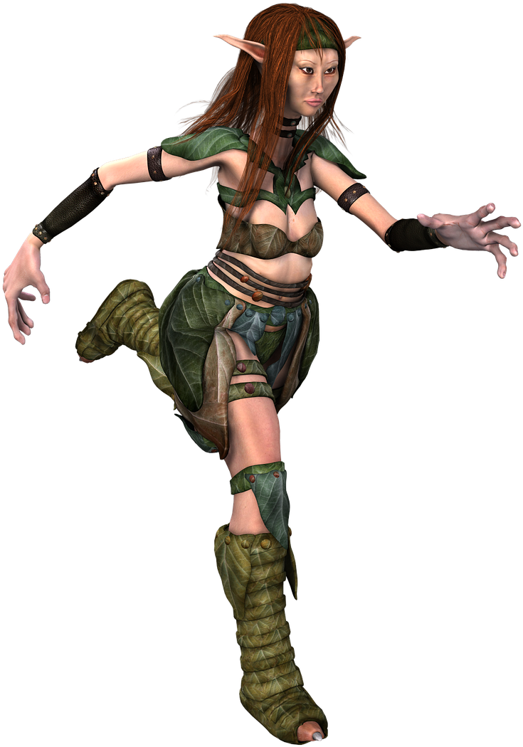 Fantasy_ Elf_ Character_ Pose PNG Image