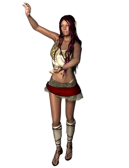 Fantasy_ Elf_ Girl_ Pose PNG Image