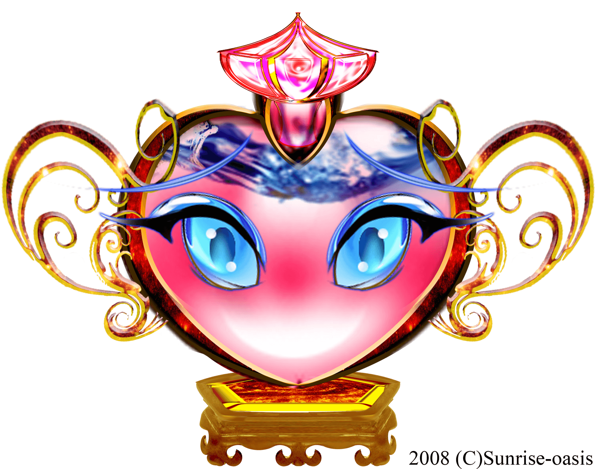 Fantasy Eye Heart Artwork PNG Image