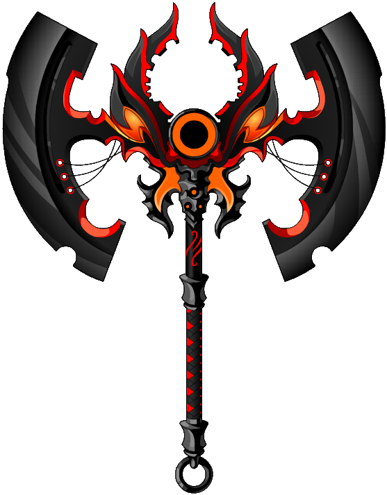 Fantasy Flame Axe PNG Image