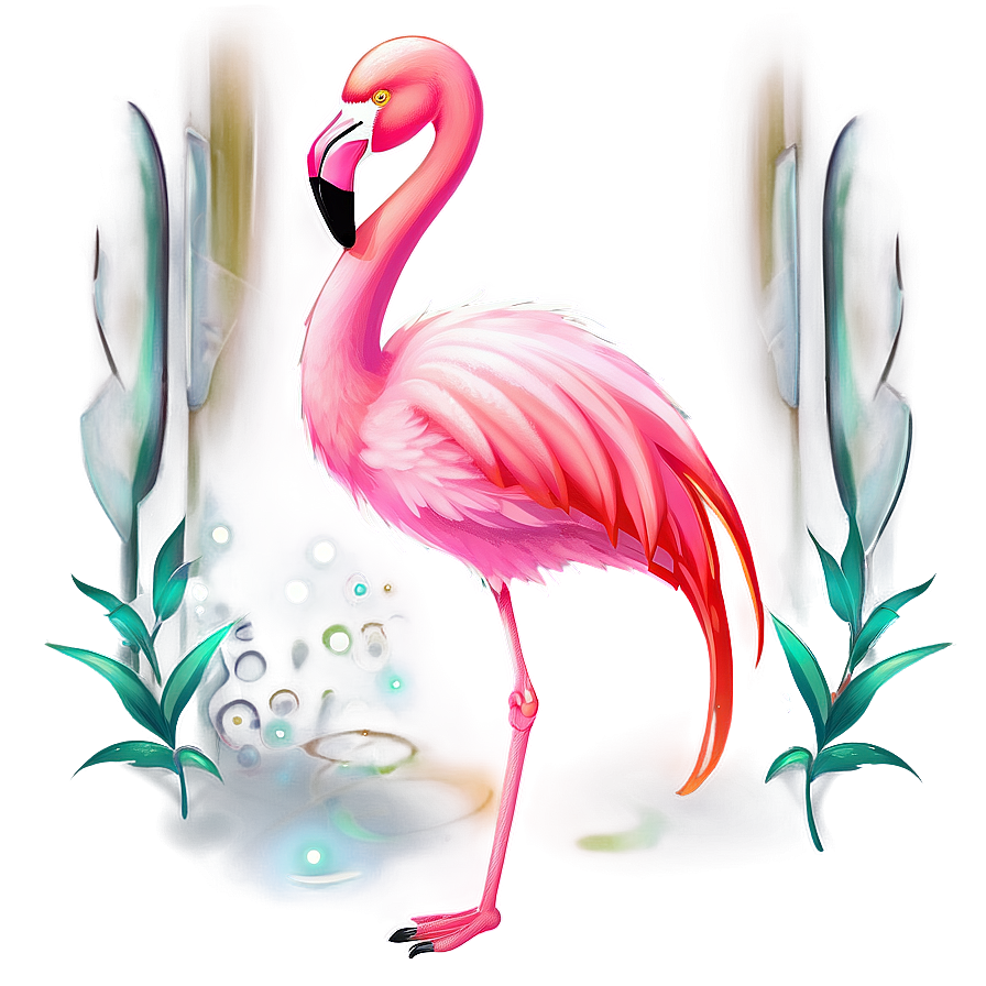 Fantasy Flamingo Illustration Png 05062024 PNG Image