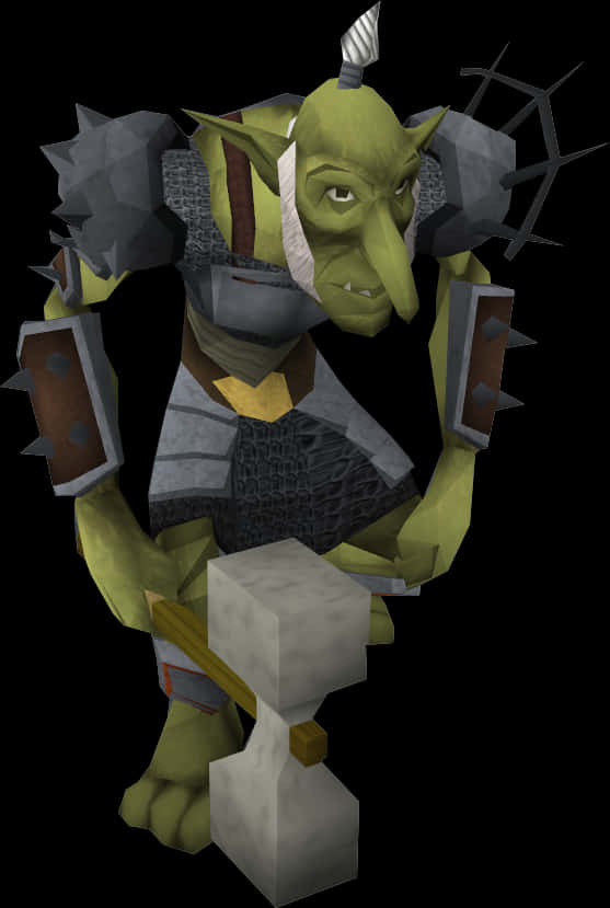 Fantasy Goblin Character3 D Model PNG Image