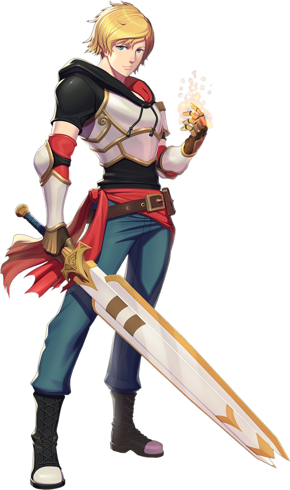 Fantasy Hero With Magicand Sword PNG Image