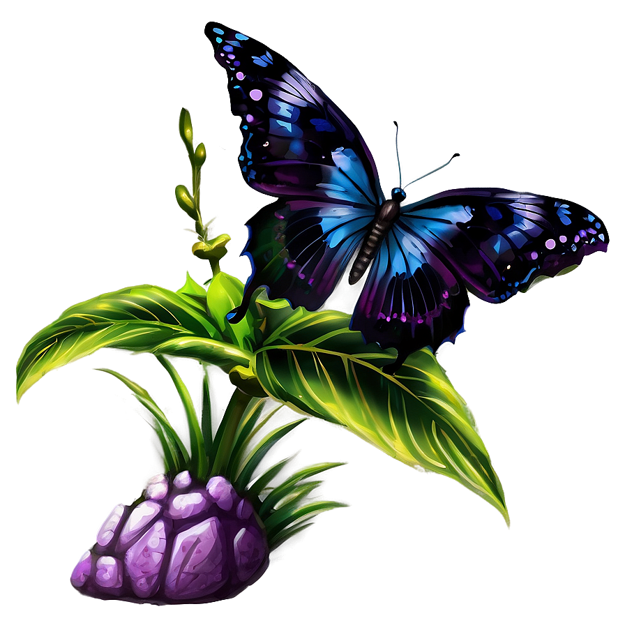 Fantasy Land Purple Butterfly Png Wen PNG Image