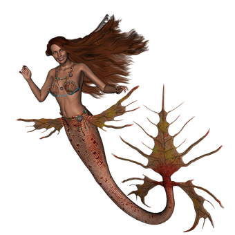 Fantasy Mermaid Illustration PNG Image