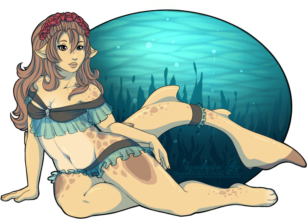 Fantasy Mermaid Pinup Art PNG Image