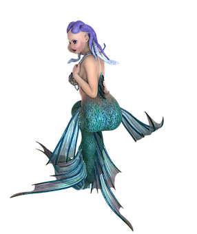 Fantasy Mermaid Purple Hair PNG Image