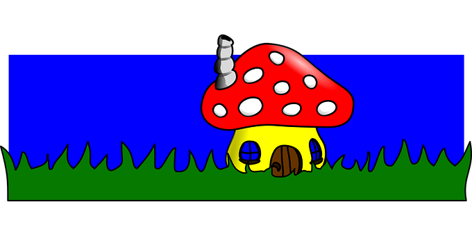 Fantasy Mushroom House Illustration PNG Image