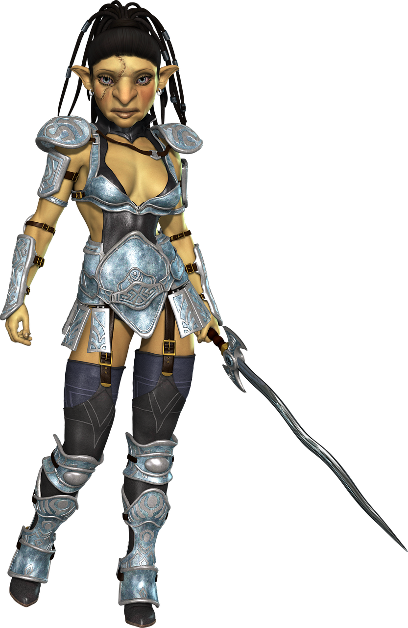 Fantasy Orc Warrior Female.png PNG Image