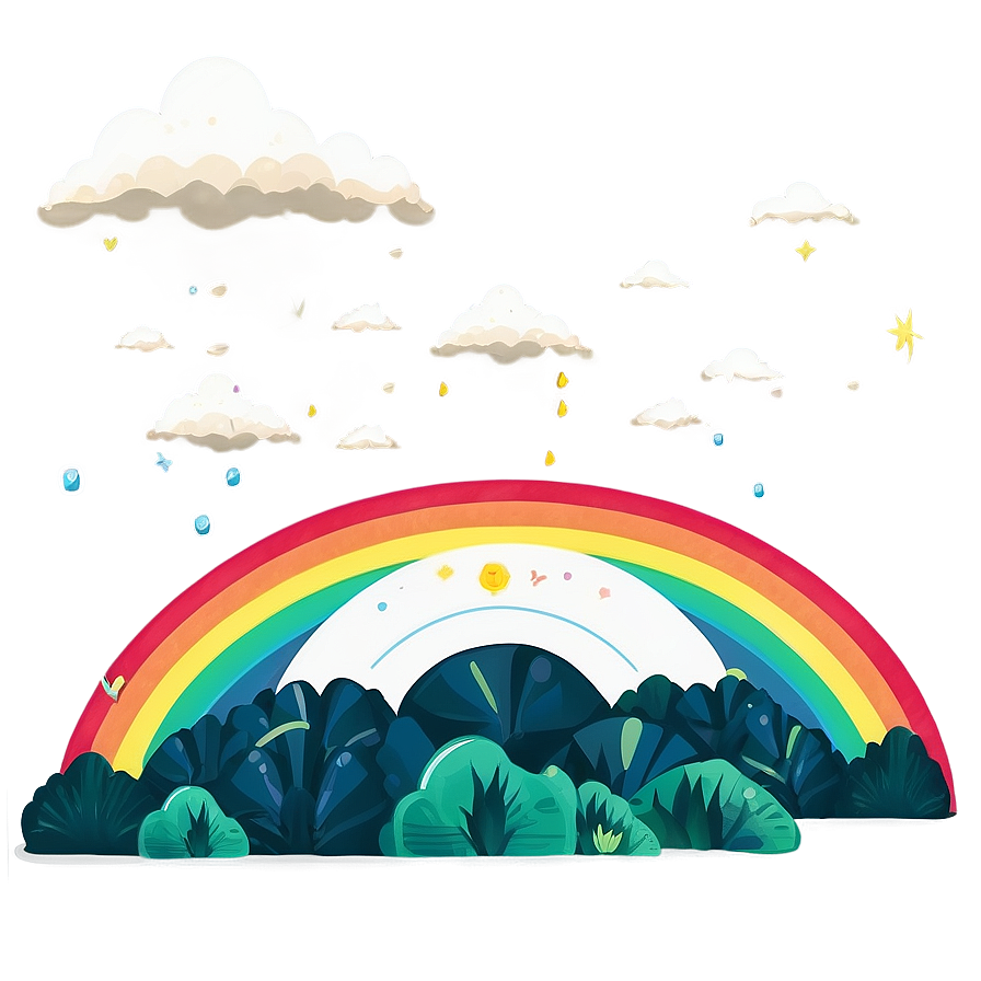 Fantasy Rainbow Landscape Png Ssk PNG Image