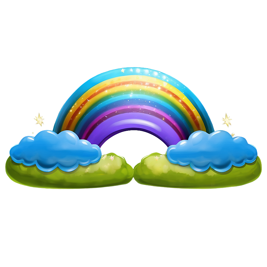 Fantasy Rainbow With Clouds Png Xgj PNG Image