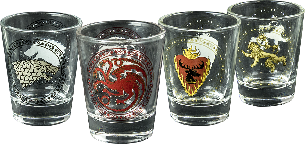 Fantasy Series Themed Shot Glasses PNG Image