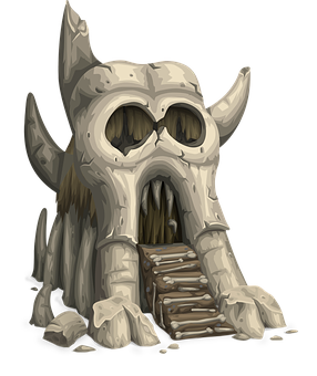 Fantasy Skull Mountain Entrance PNG Image