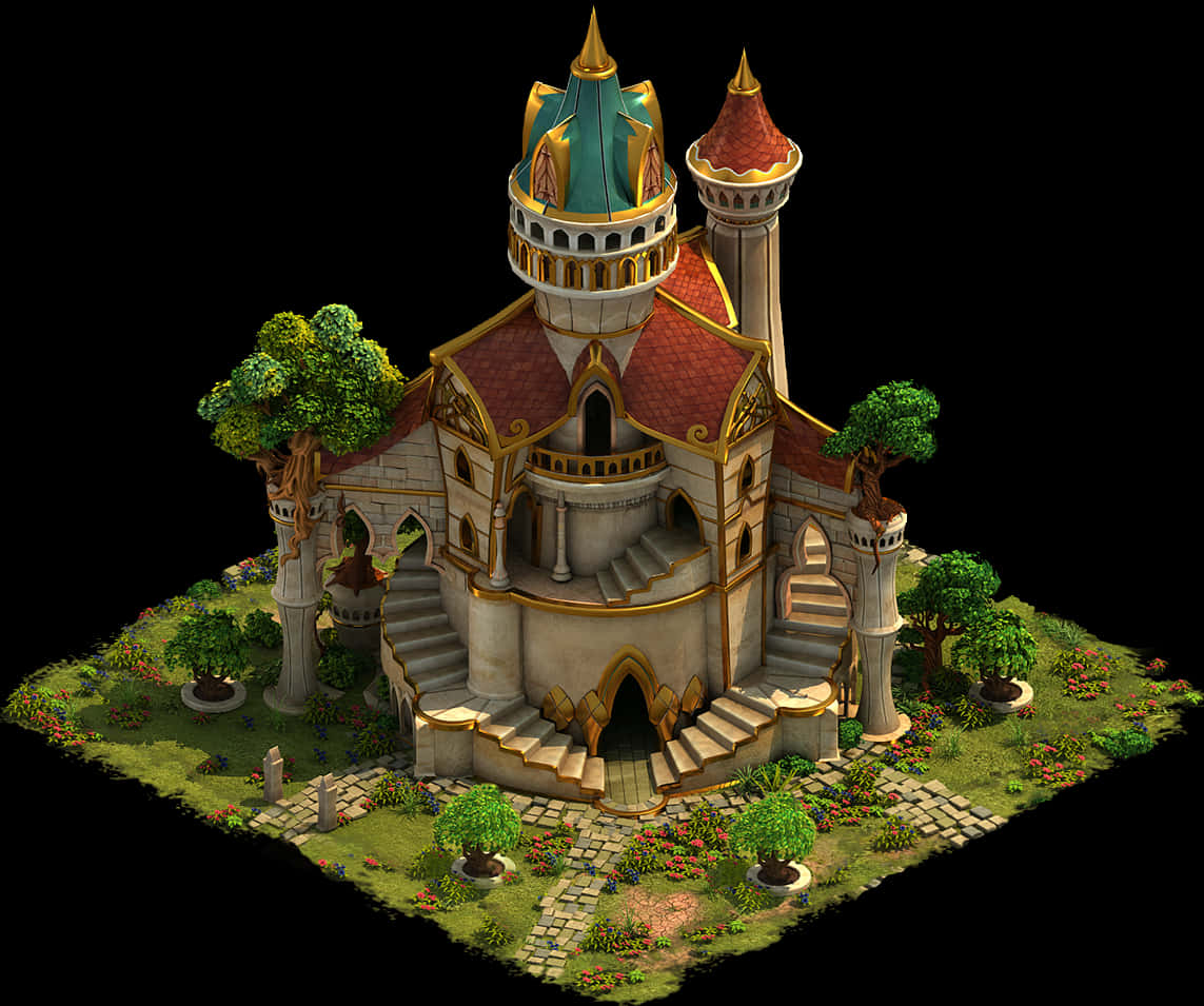 Fantasy Temple Artwork PNG Image