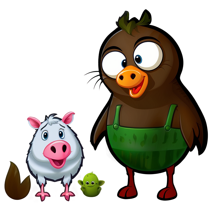 Farm Animal Cartoon Characters Png Qjd PNG Image