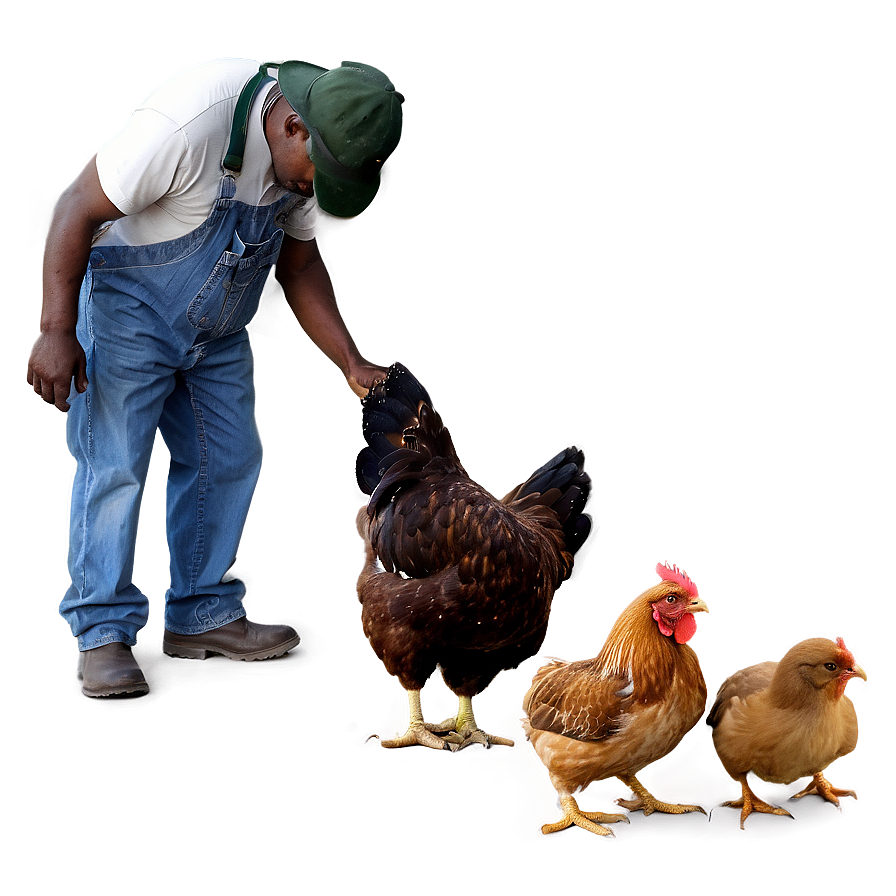 Farmer And Chicken Png Nsg PNG Image