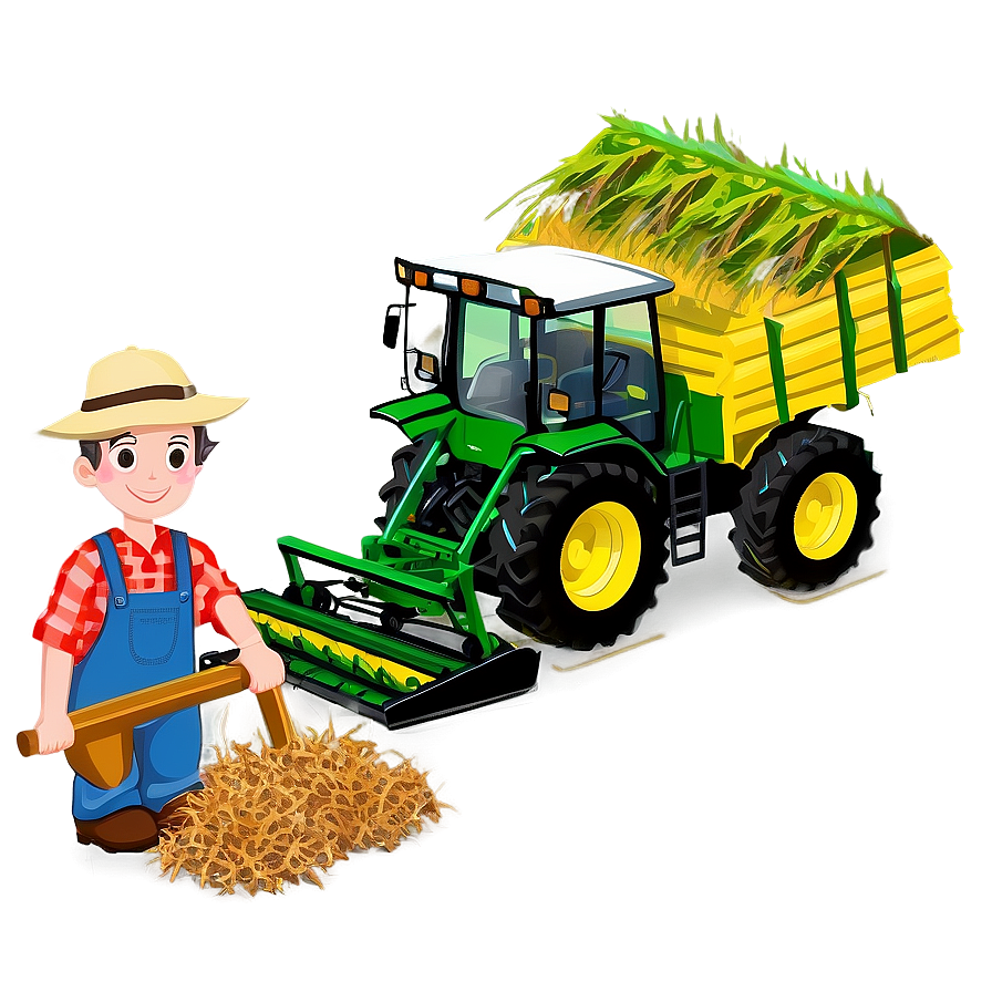 Farmer And Farm Equipment Png Neq81 PNG Image