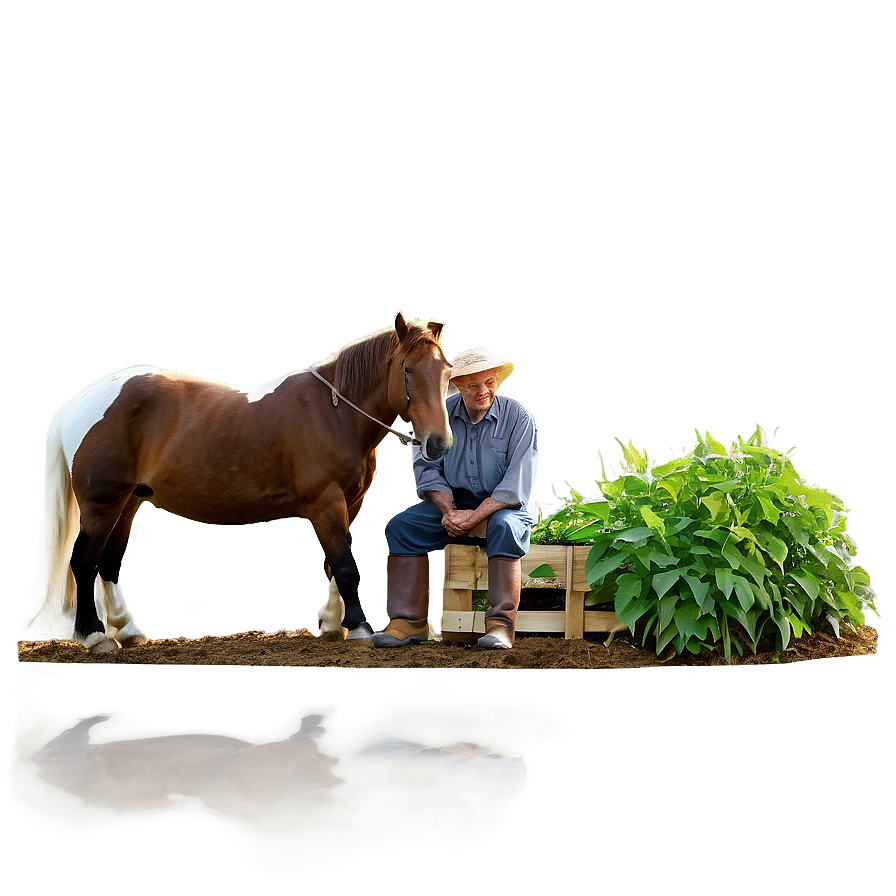 Farmer And Horse Png Ypx81 PNG Image