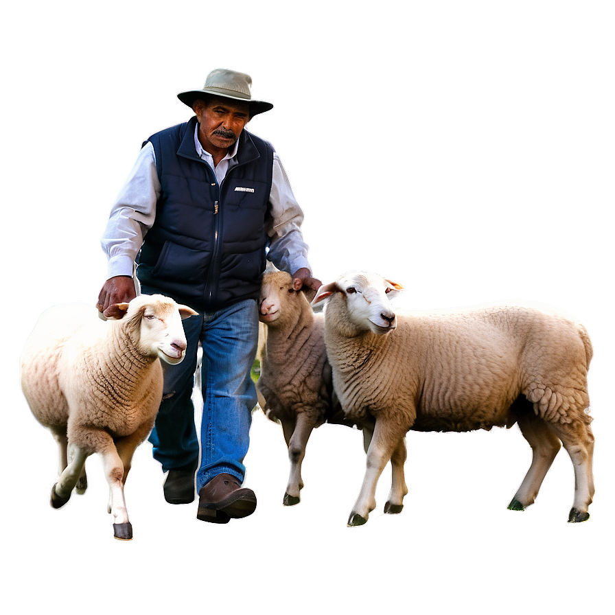 Farmer And Sheep Png Jku58 PNG Image