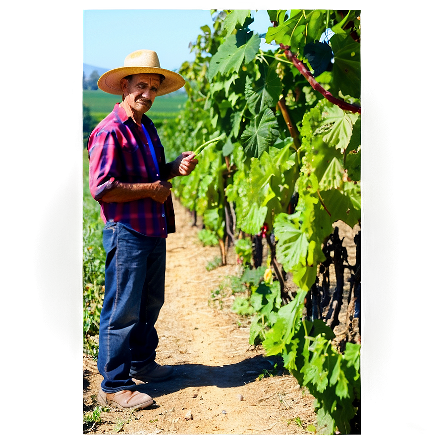 Farmer And Vineyard Png Rpw PNG Image