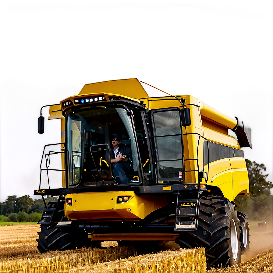 Farmer Driving Combine Png Yki PNG Image