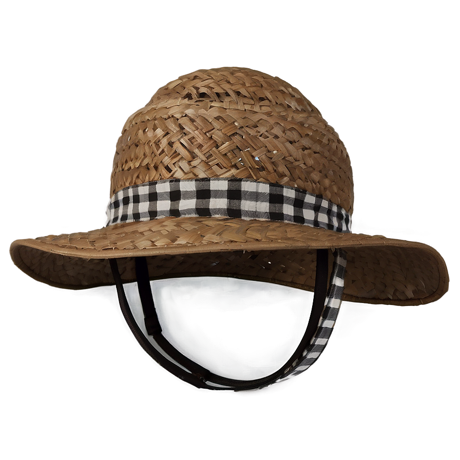 Farmer Hat With Plaid Ribbon Png 06212024 PNG Image