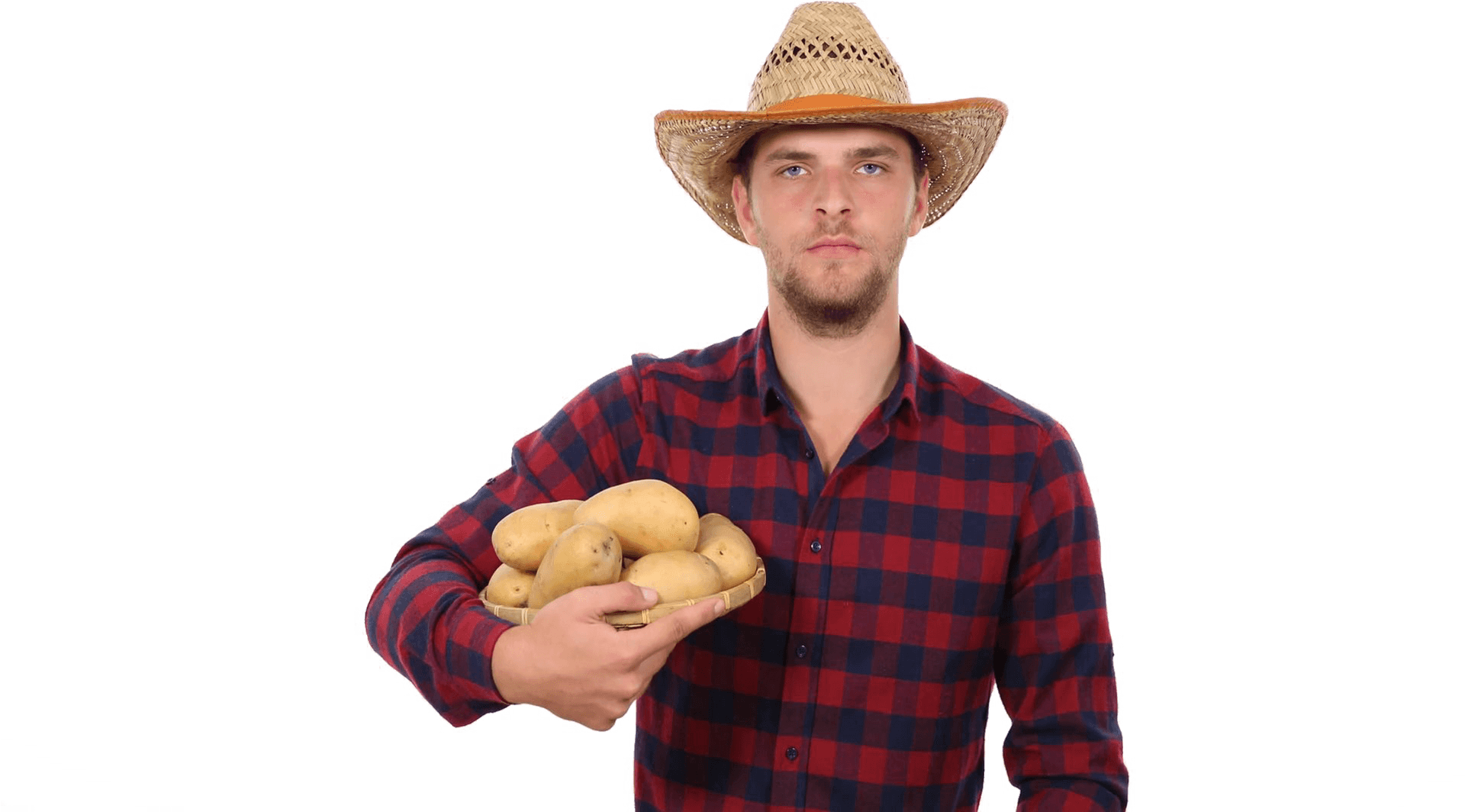 Farmer Holding Potatoes PNG Image