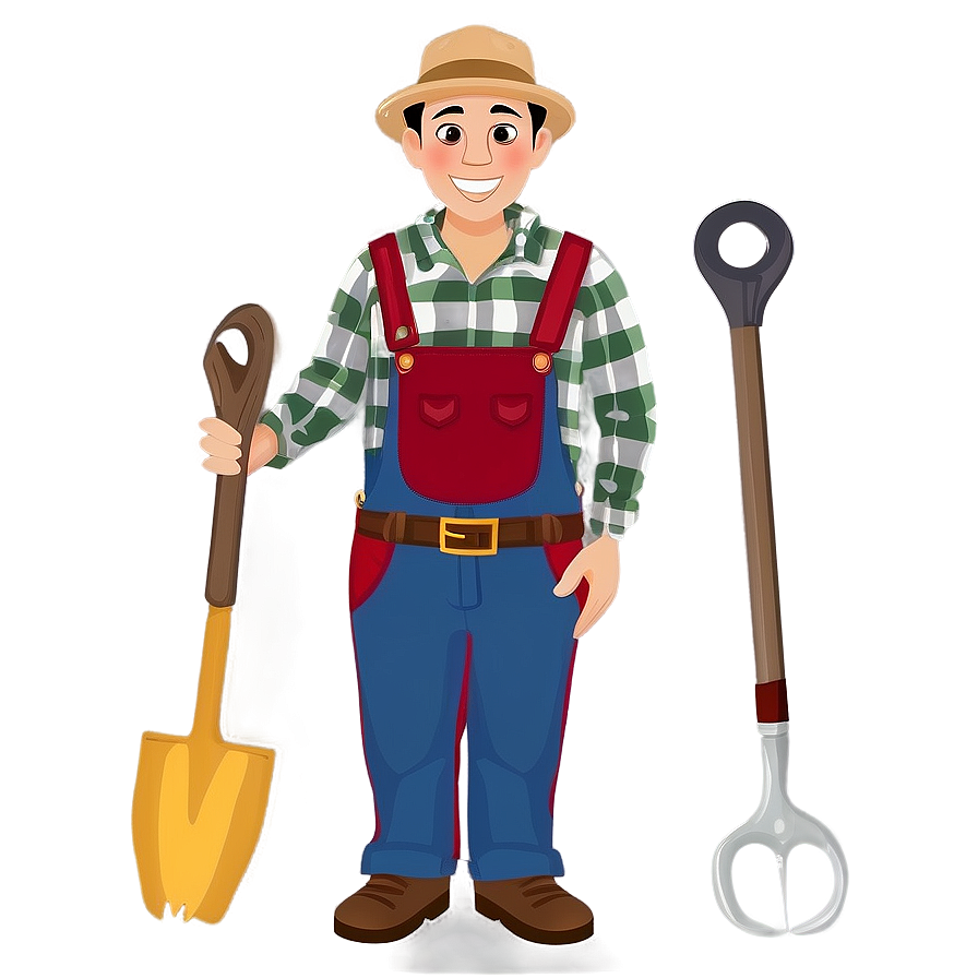 Farmer Holding Tools Png 54 PNG Image