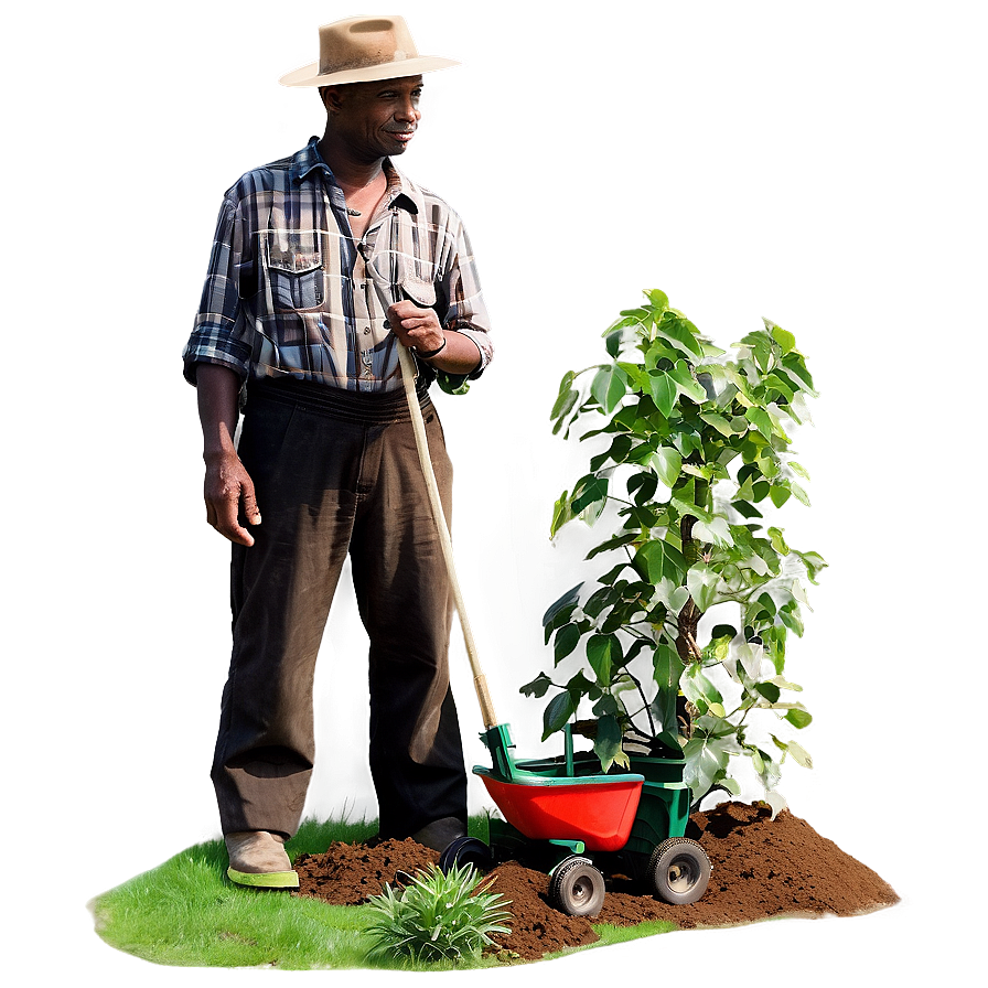 Farmer In Garden Png Vee1 PNG Image