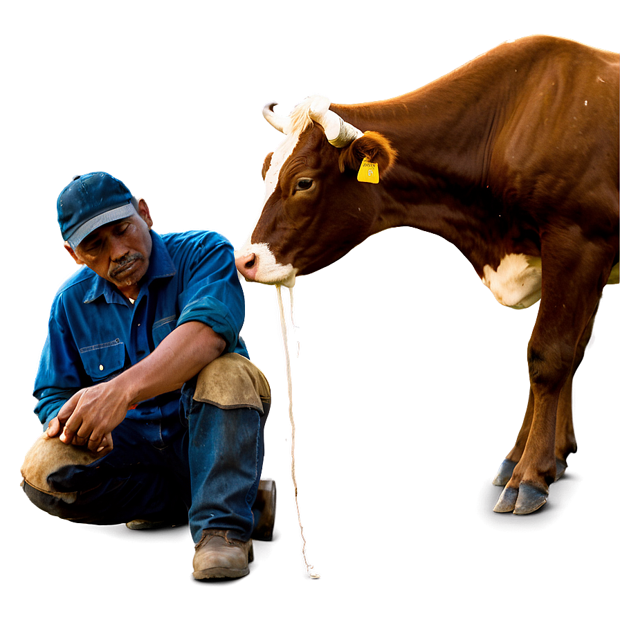 Farmer Milking Cow Png 82 PNG Image