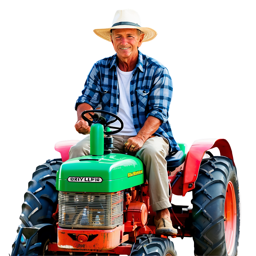 Farmer On Tractor Png Dlt80 PNG Image