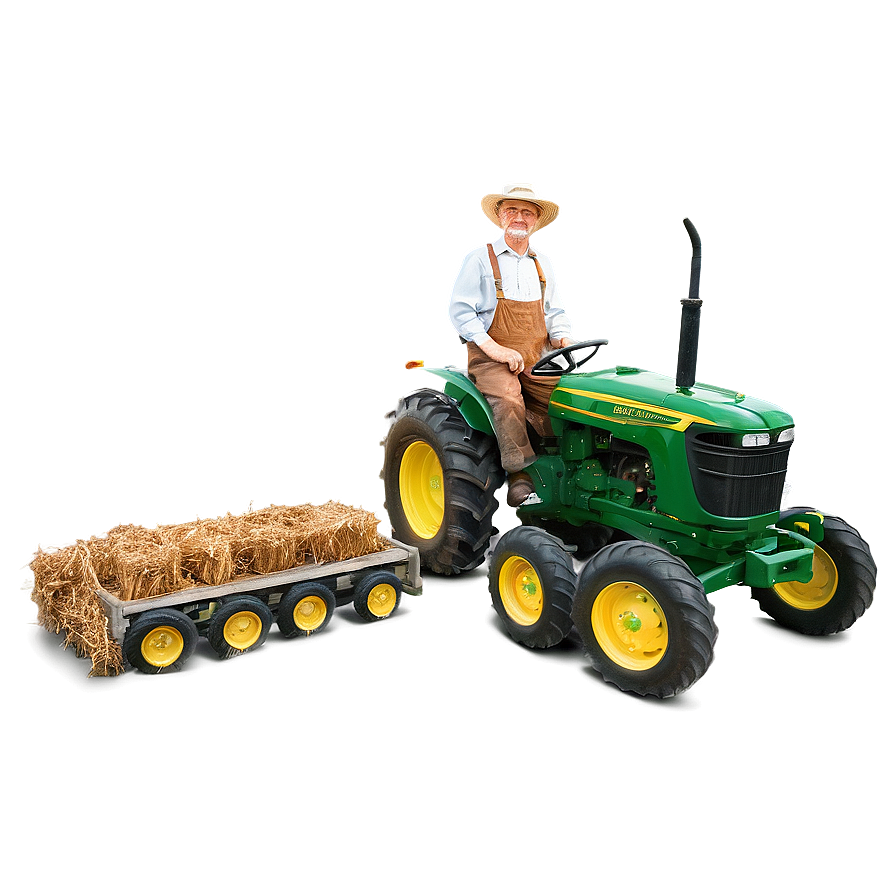 Farmer On Tractor Png Kcq PNG Image