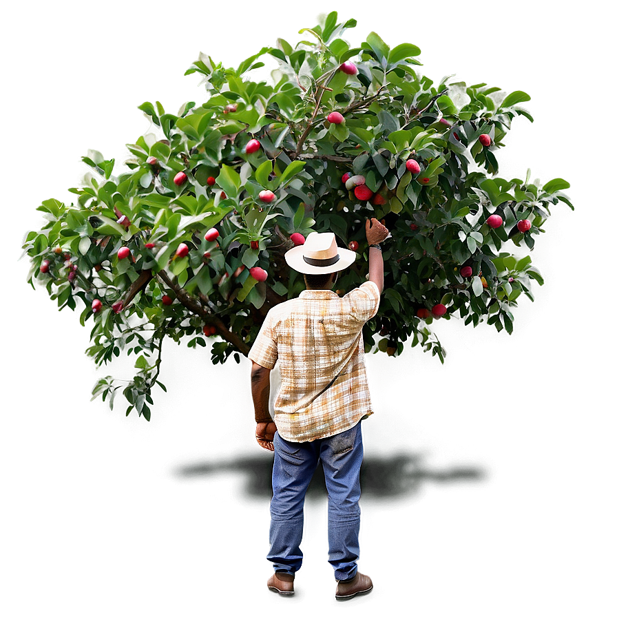 Farmer With Apple Trees Png Syt84 PNG Image