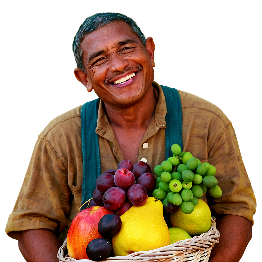 Farmer With Fruit Basket Png 22 PNG Image